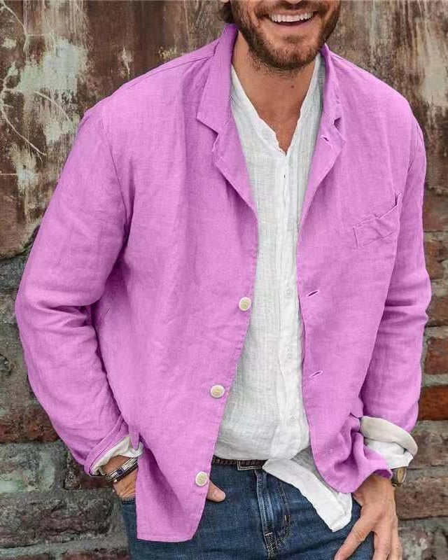 UrbanLinen™ Veste Casual Homme en Coton-Lin - 50 % de réduction, Livraison Gratuite