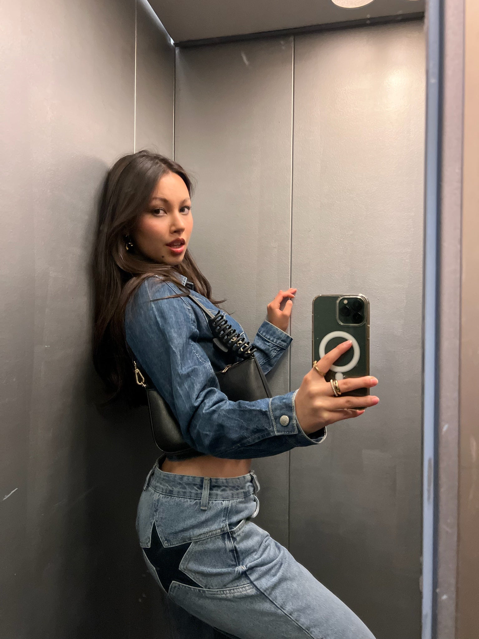 CosmoCut™ Jean Étoilé Bleu Marine – Denim Clair