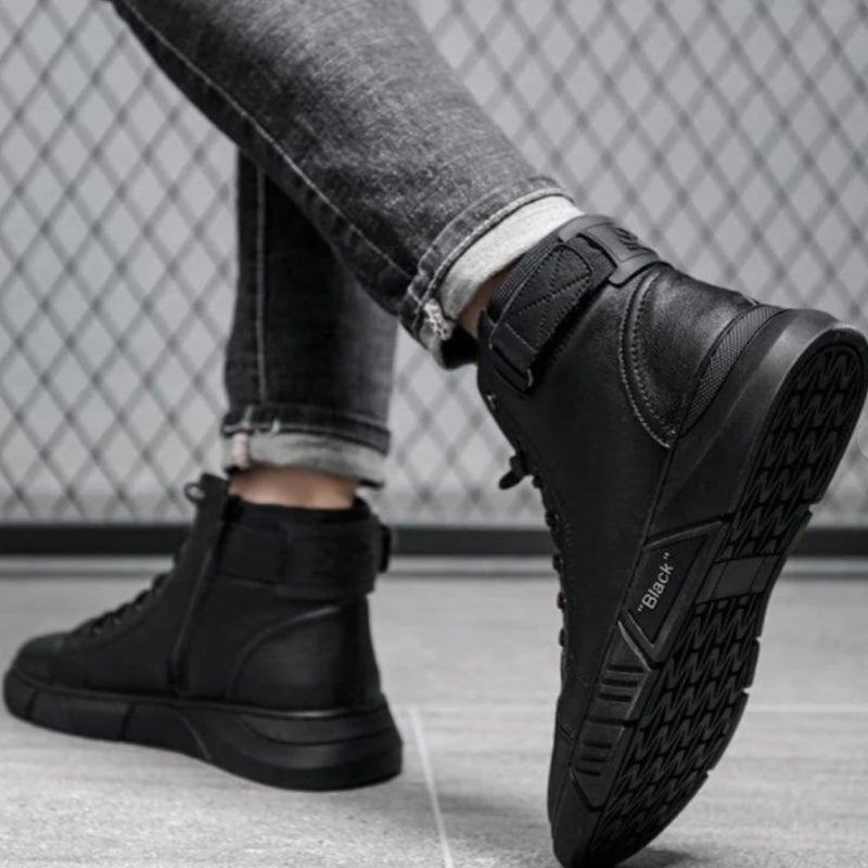 MidnightWalk™ | Bottes en cuir noir luxueuses et chaudes
