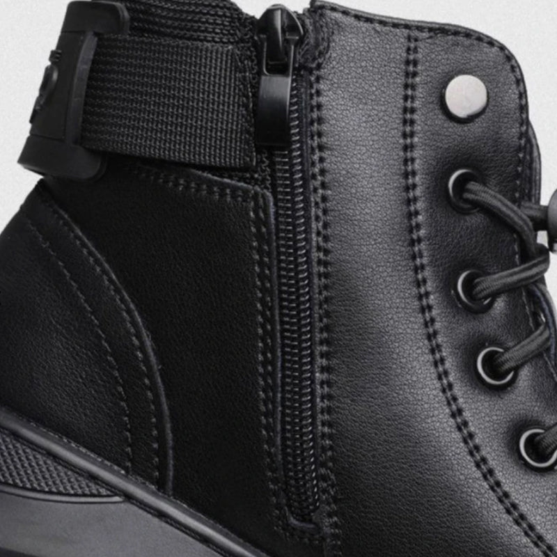 MidnightWalk™ | Bottes en cuir noir luxueuses et chaudes