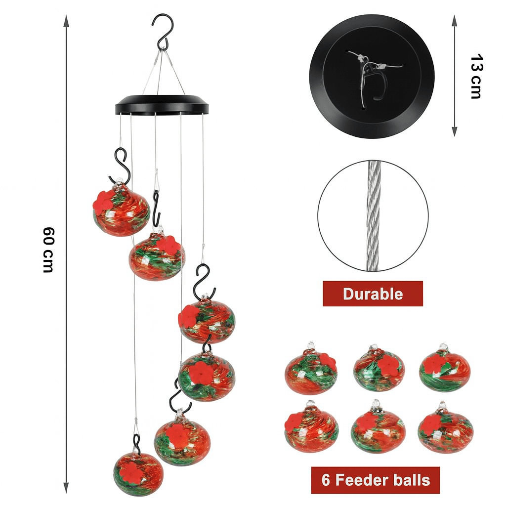 HummiCharm™ – Carillon Envoûtant & Mangeoire à Colibris pour Décoration de Jardin