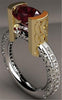 CrimsonGlow™ Bague Vintage avec Pierres Rouges – Bague pour Femme en Zircon Cristal