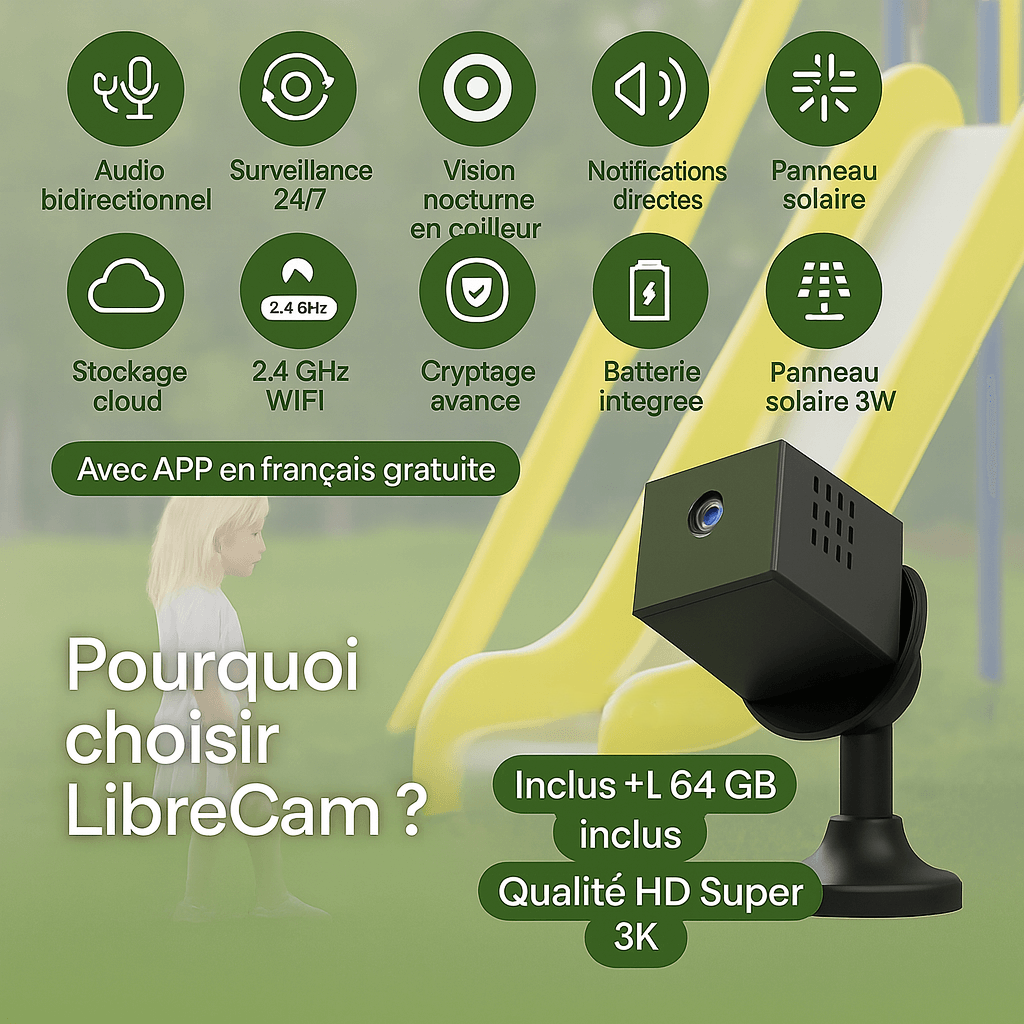 LibreCam™ | Sécurité Totale – Même Sans Internet Ni Électricité