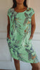 FloraFijn™ – Robe Femme en Coton et Lin à Col Rond Imprimée
