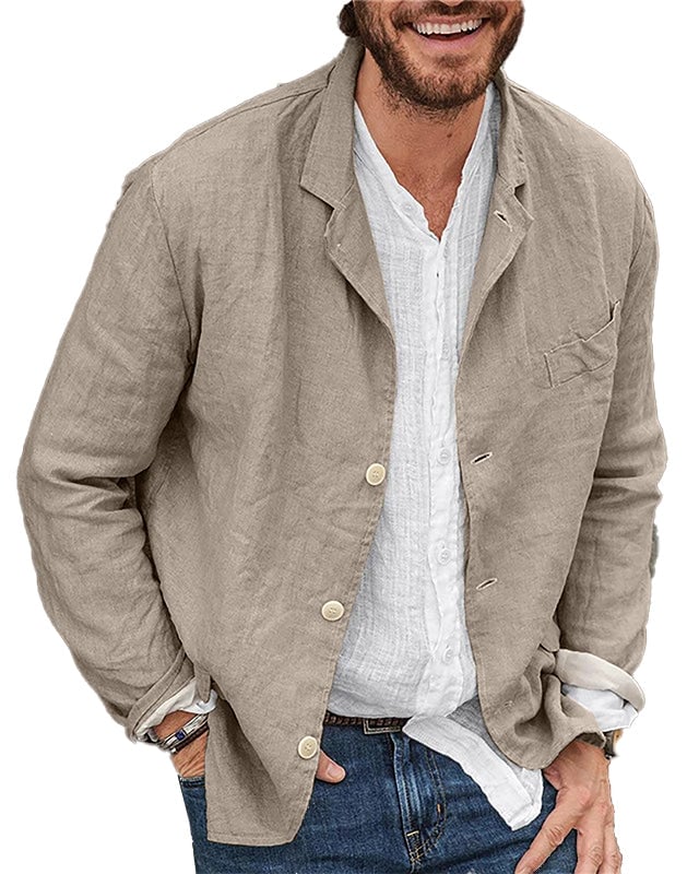 UrbanLinen™ Veste Casual Homme en Coton-Lin - 50 % de réduction, Livraison Gratuite
