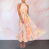 Nathalie™ | Élégante Robe Cintrée à Imprimé Aquarelle