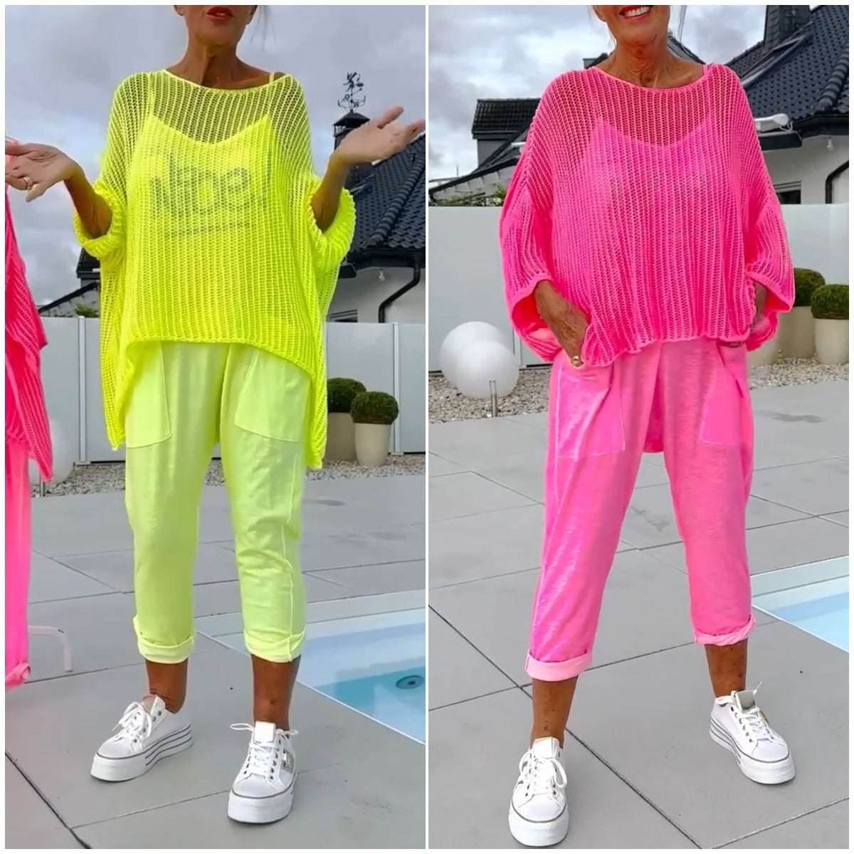 🌸LetterLuxe™ Combinaison Femme à Imprimé Lettres et Tunique Ajourée Décontractée