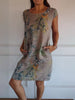 FloraFijn™ – Robe Femme en Coton et Lin à Col Rond Imprimée