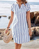 Mirabelle™ | Élégante Robe-Chemise à Rayures