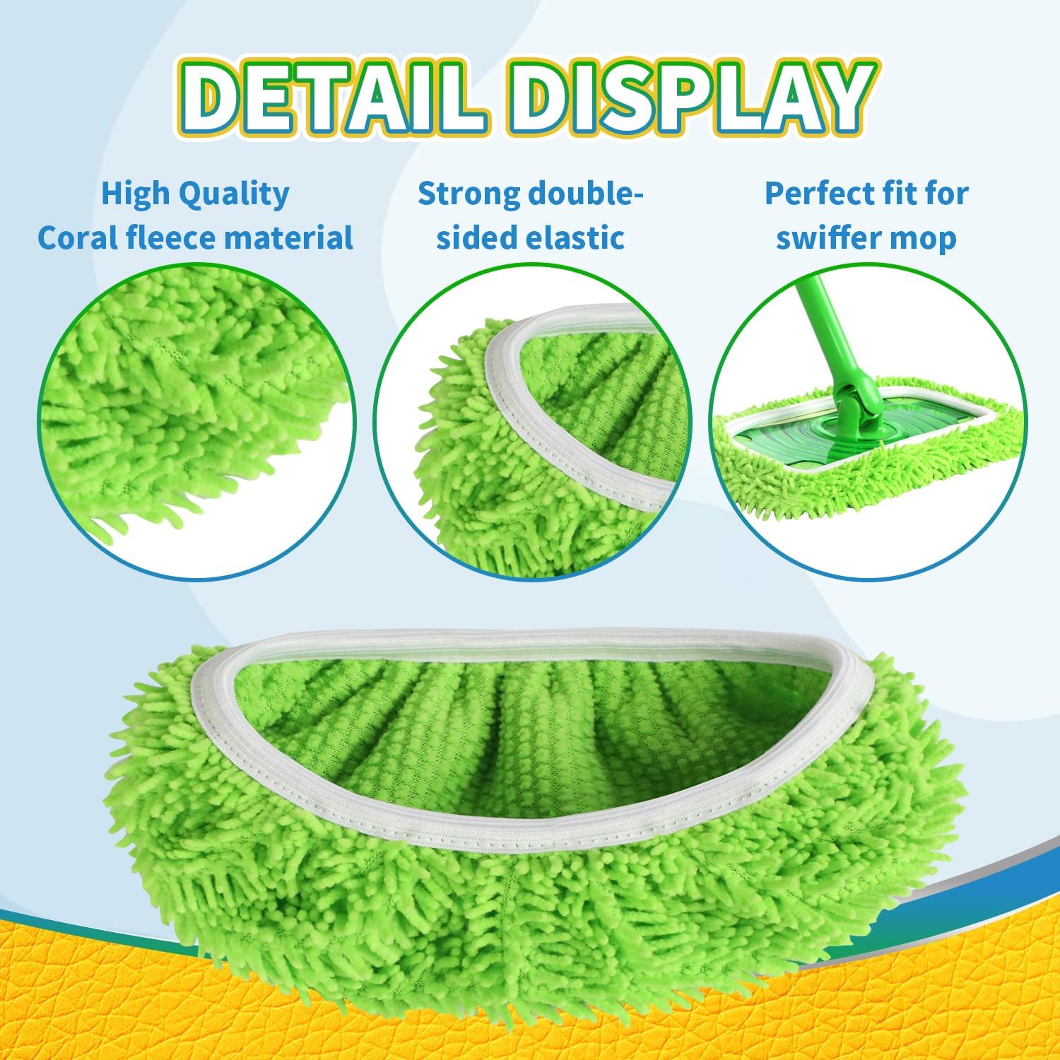 2+2 Offerts | Tampons de Vadrouille Lavables EcoMop™ – Nettoyage Durable pour Tous Types de Sols