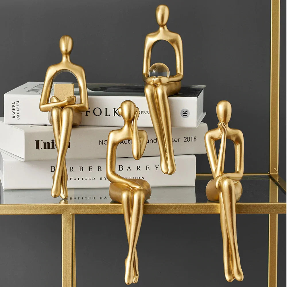 SculptaLuxe™ – Figurines Décoratives Abstraites pour Étagère