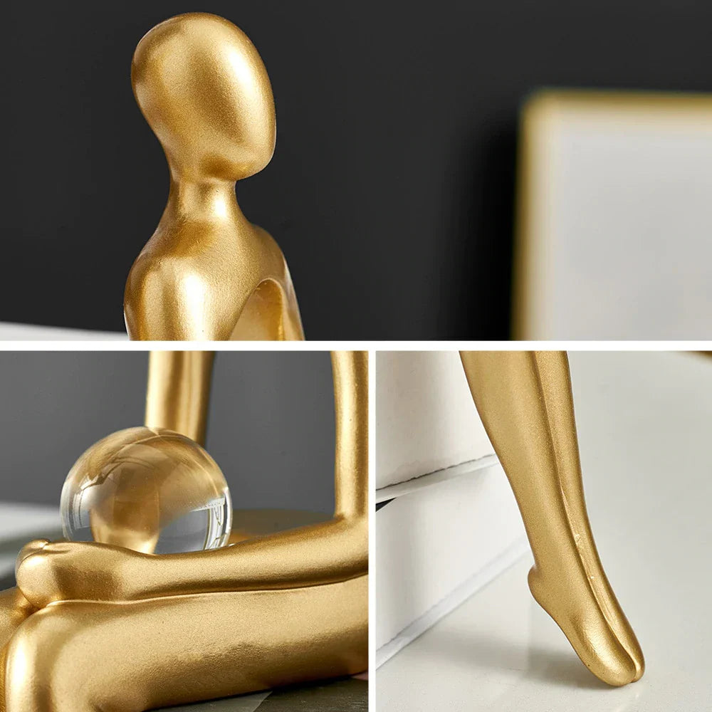 SculptaLuxe™ – Figurines Décoratives Abstraites pour Étagère