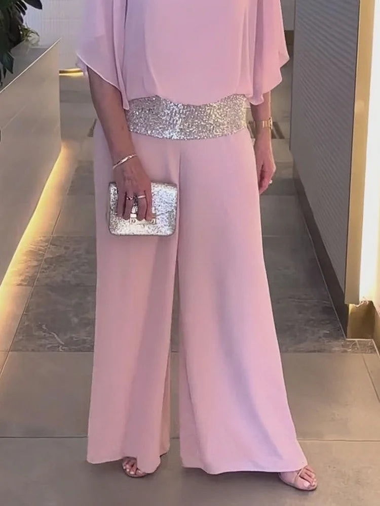 DazzleSet™ Ensemble Deux Pièces Élégant avec Paillettes et Design Colorblock