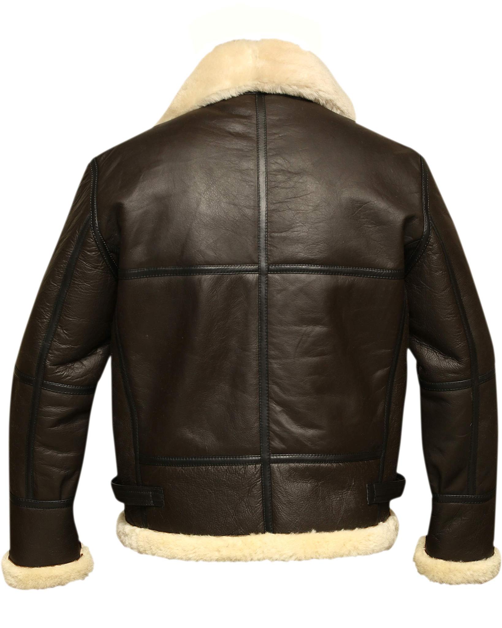 AeroShear™ Veste Aviateur Bombardier B3 en Cuir Véritable avec Doublure en Peau de Mouton