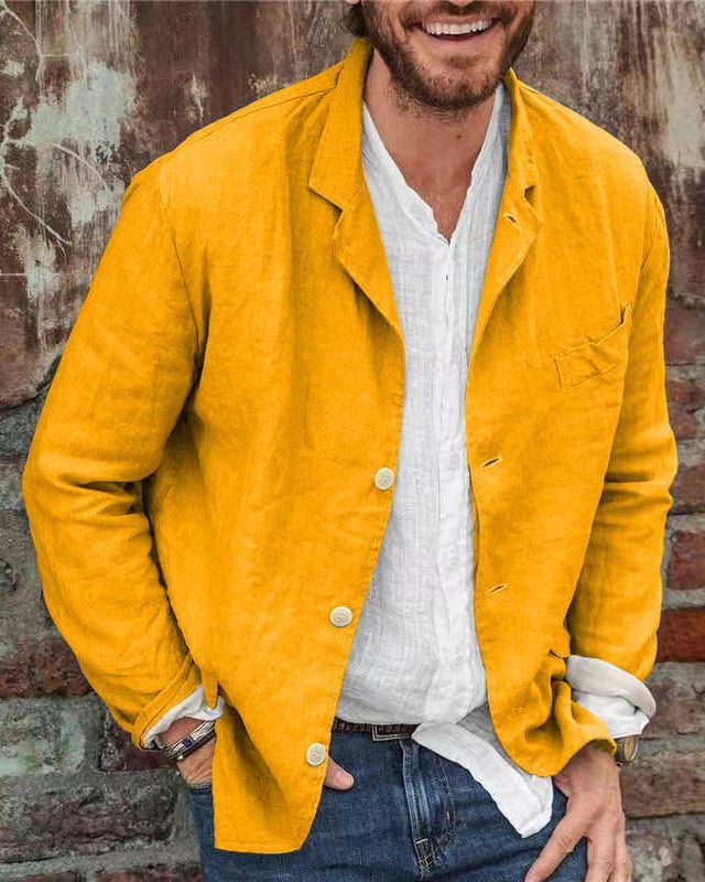 UrbanLinen™ Veste Casual Homme en Coton-Lin - 50 % de réduction, Livraison Gratuite