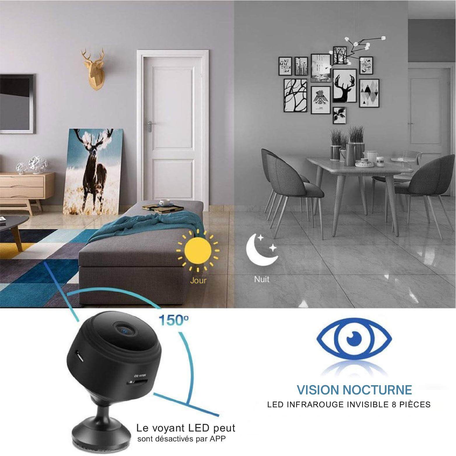 AlertVision™ Caméra de Sécurité Wi-Fi Sans Fil | Surveillance Partout