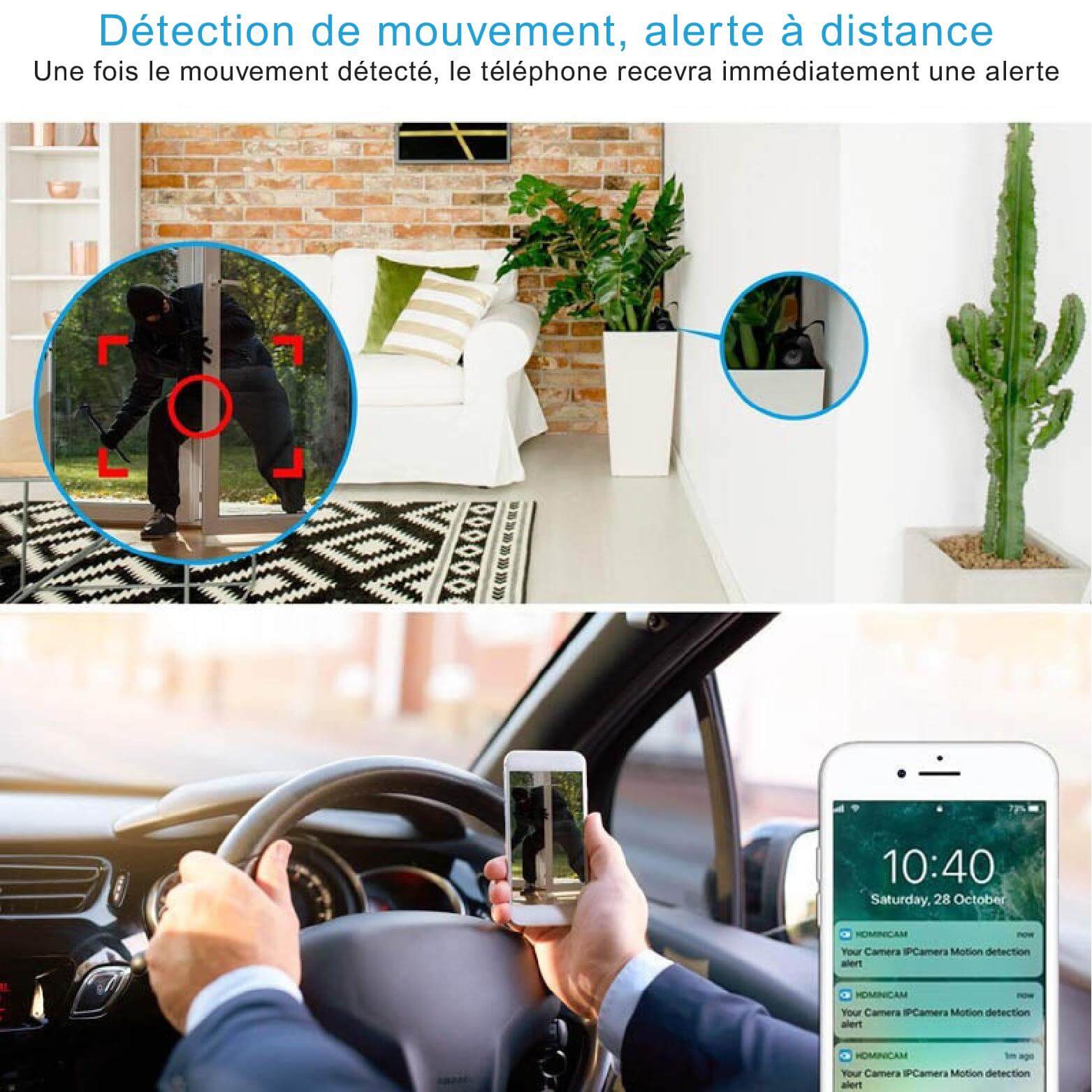 AlertVision™ Caméra de Sécurité Wi-Fi Sans Fil | Surveillance Partout