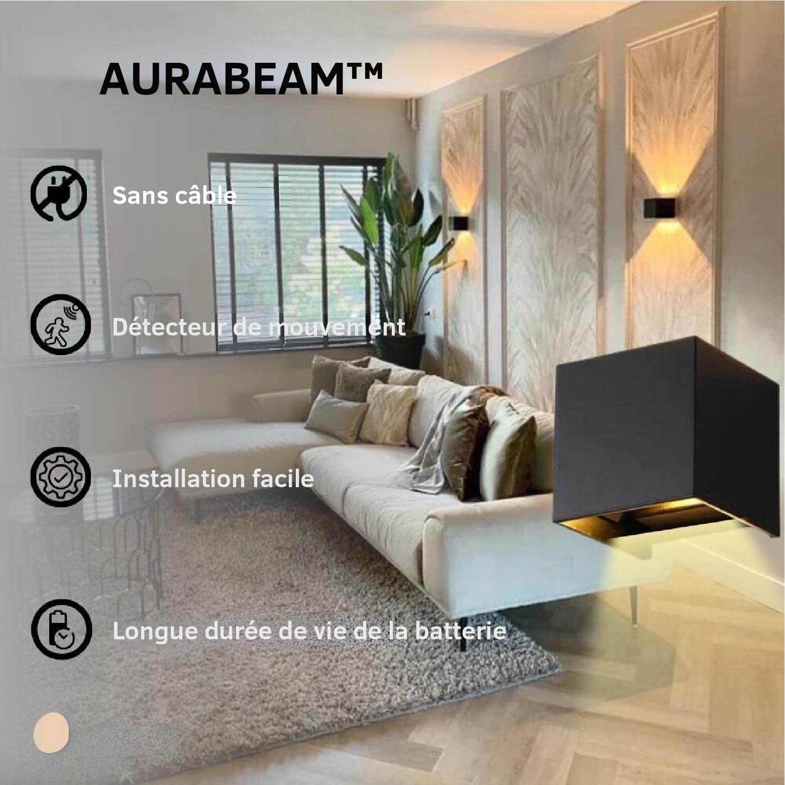 AuraBeam™ | Applique Murale LED Sans Fil