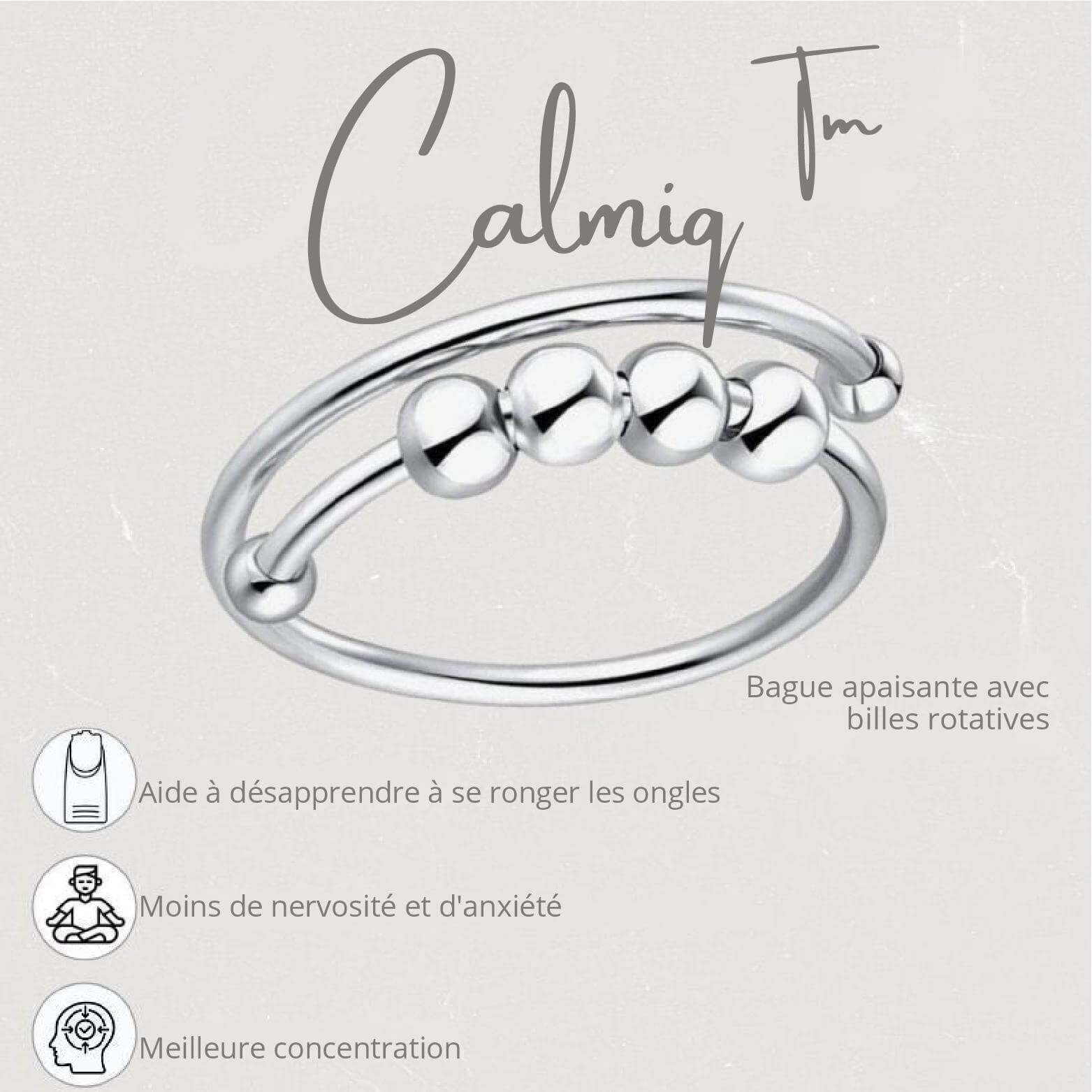 Calmiq™ – Bague Anti-Stress Ajustable avec Perles | Offre 1+1 GRATUITE Temporaire