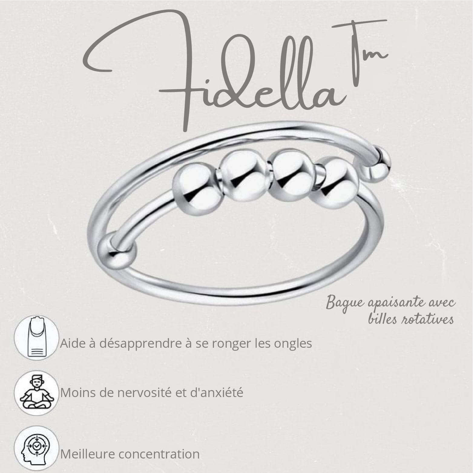Fidella™ – Anneau Anti-Stress Réglable avec Perles Tournantes