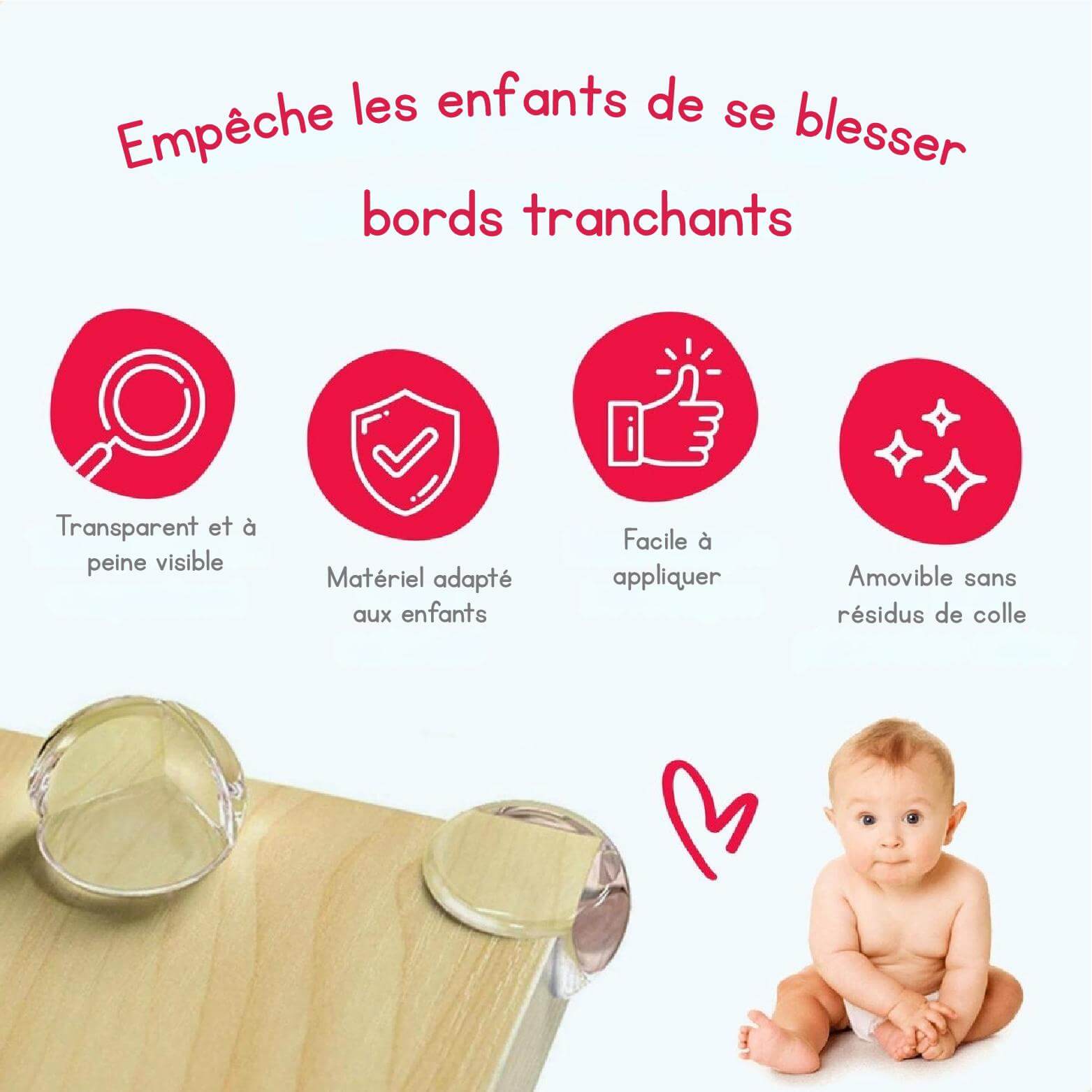 Protège-Coin Transparent Réutilisable pour Bébés – TinyBump™