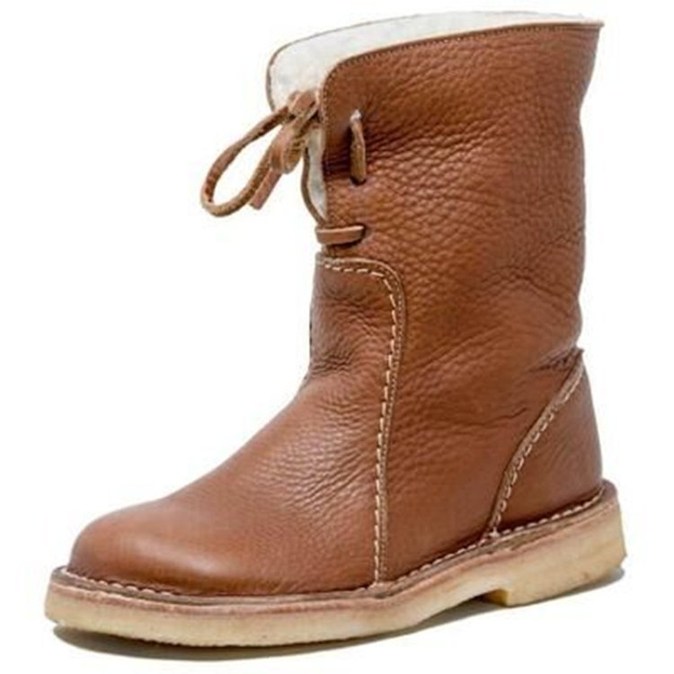GlacierBoots™ Bottes Imperméables en Cuir de Veau avec Doublure en Laine