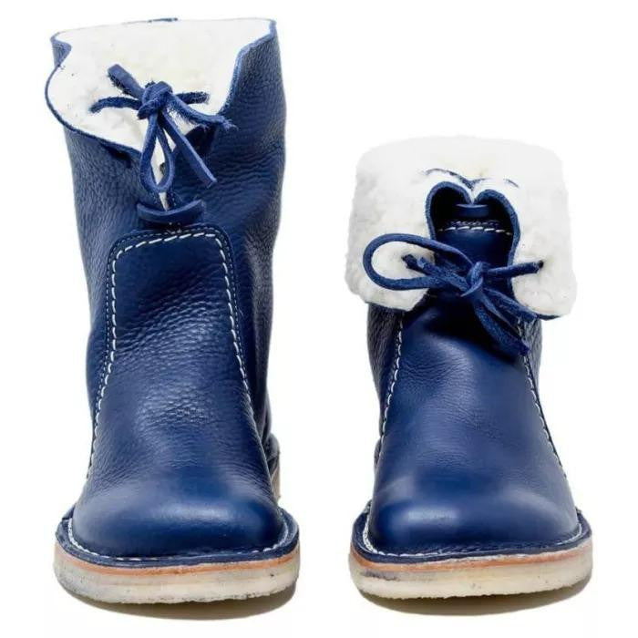 GlacierBoots™ Bottes Imperméables en Cuir de Veau avec Doublure en Laine