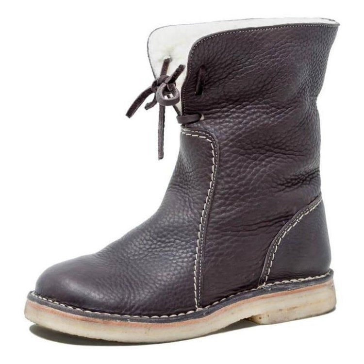 GlacierBoots™ Bottes Imperméables en Cuir de Veau avec Doublure en Laine