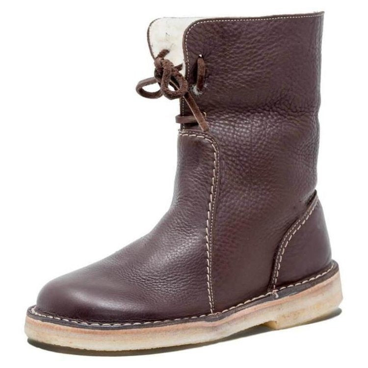 GlacierBoots™ Bottes Imperméables en Cuir de Veau avec Doublure en Laine