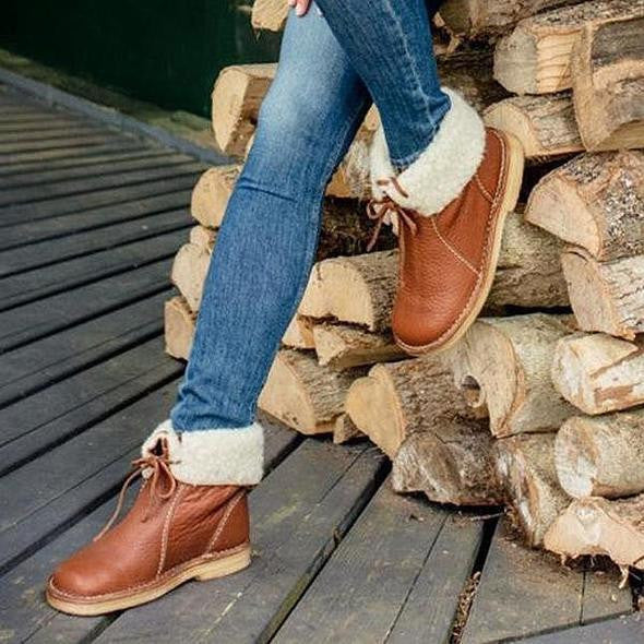 GlacierBoots™ Bottes Imperméables en Cuir de Veau avec Doublure en Laine