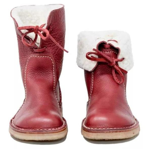 GlacierBoots™ Bottes Imperméables en Cuir de Veau avec Doublure en Laine
