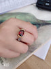 CrimsonGlow™ Bague Vintage avec Pierres Rouges – Bague pour Femme en Zircon Cristal