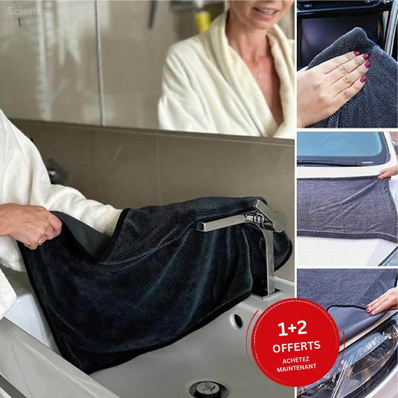 HydroWipe™ - Chiffon de Séchage Superabsorbant - 1+2 OFFERTS