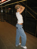 CosmoCut™ Jean Étoilé Bleu Marine – Denim Clair