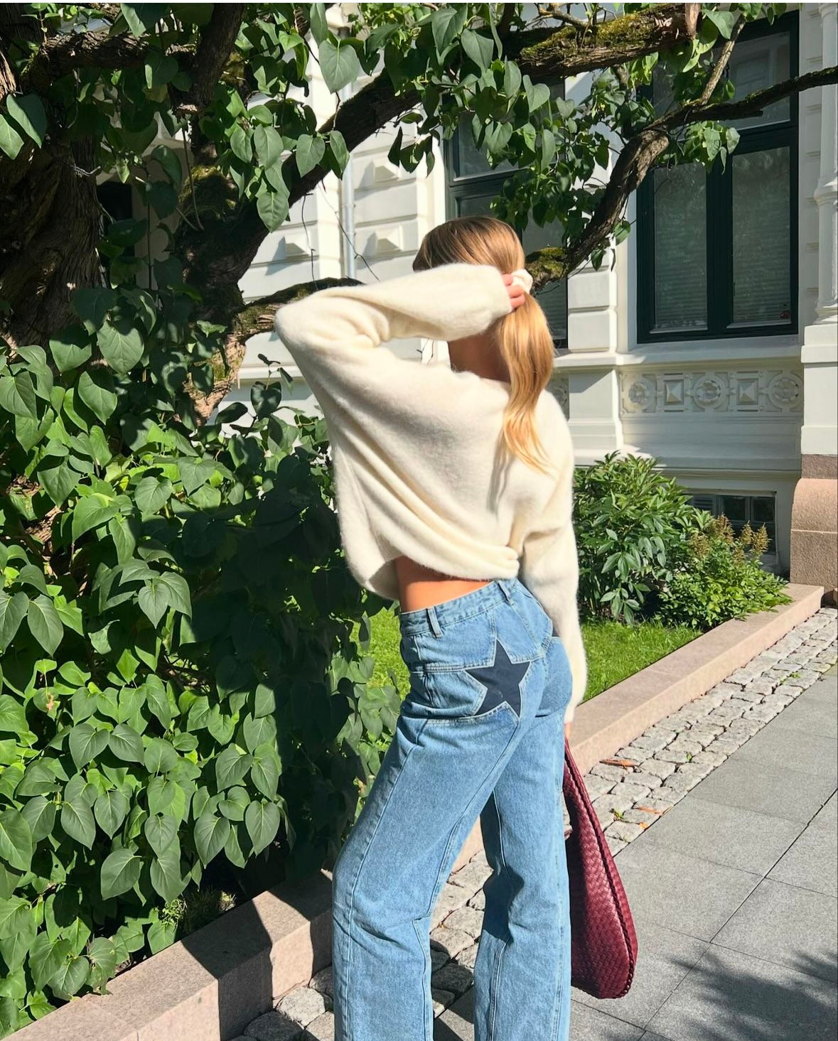 CosmoCut™ Jean Étoilé Bleu Marine – Denim Clair