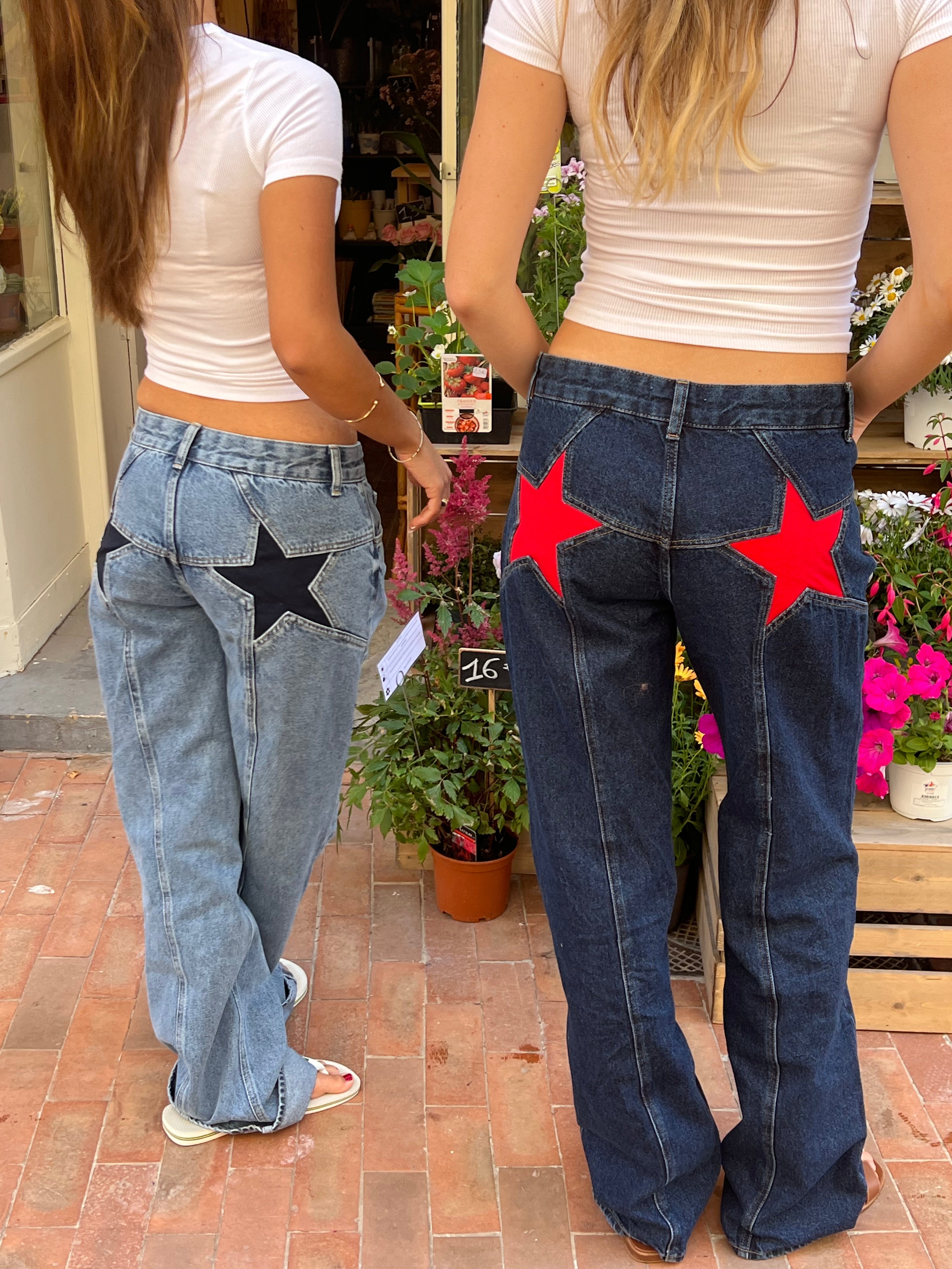 CosmoCut™ Jean Étoilé Bleu Marine – Denim Clair