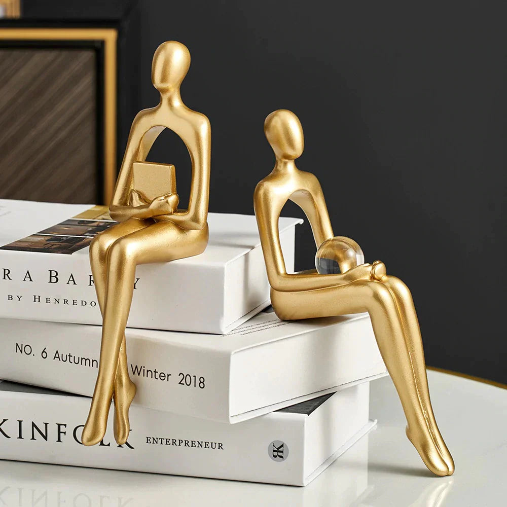 SculptaLuxe™ – Figurines Décoratives Abstraites pour Étagère