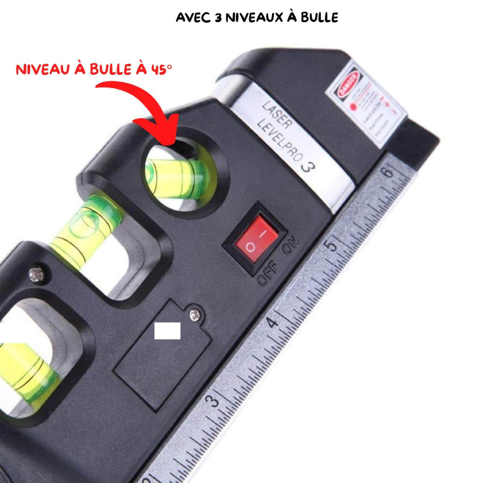 SmartLevel™ Niveau 4-en-1 avec Laser, Règle et Mètre Ruban