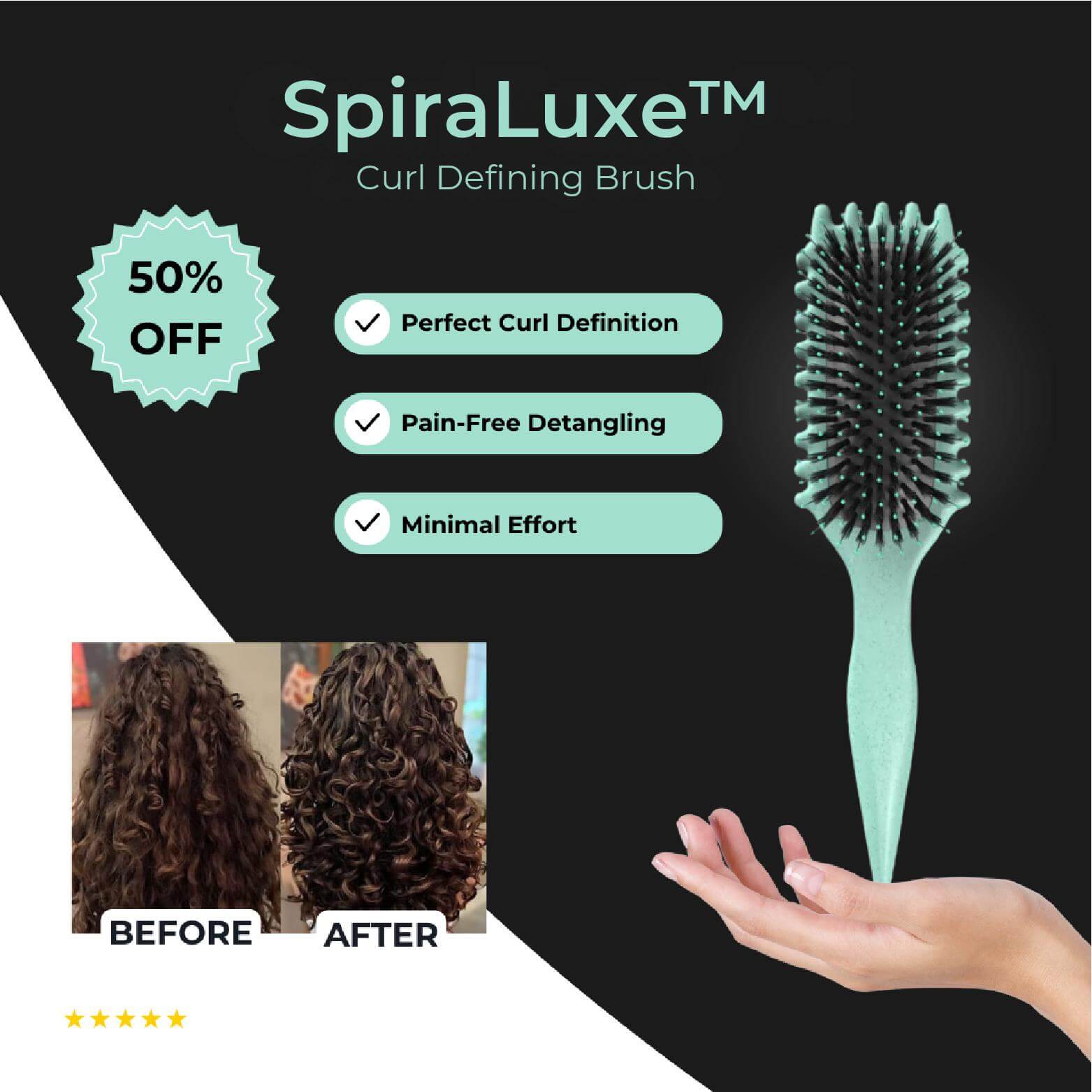 SpiraLuxe™ Brosse Définissante Boucles | Dernier Jour -50% 🔥