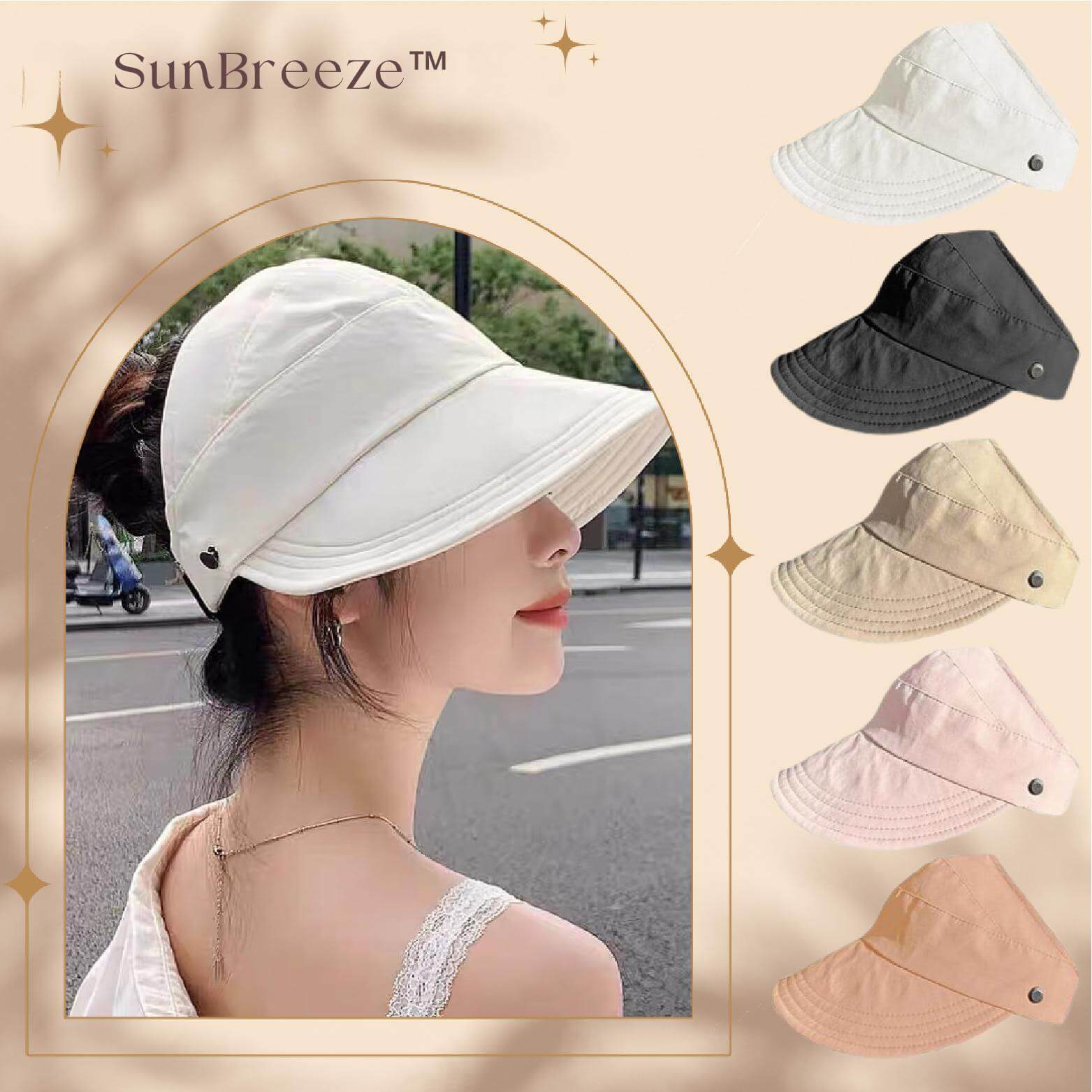 SunBreeze™ Chapeau de Soleil avec Top Creux