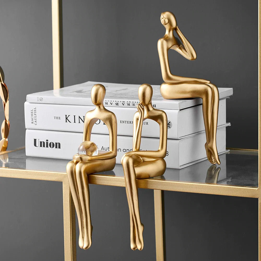 SculptaLuxe™ – Figurines Décoratives Abstraites pour Étagère