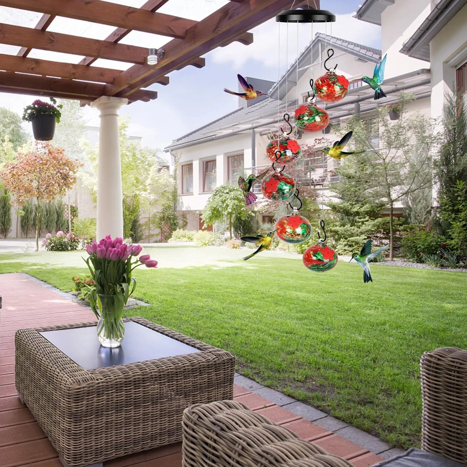 HummiCharm™ – Carillon Envoûtant & Mangeoire à Colibris pour Décoration de Jardin