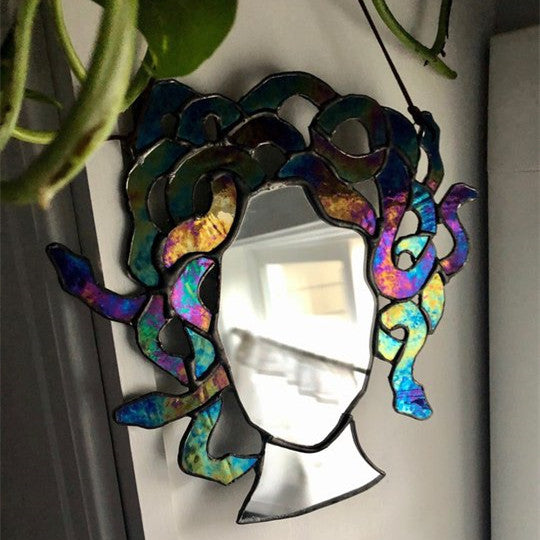 MythicMirror™ Méduse Miroir en Verre Mosaïque Solaire