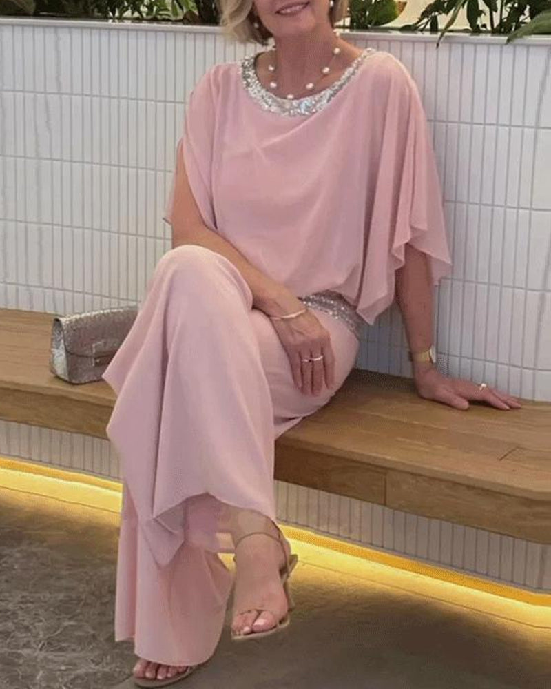 GleamSet™ – Ensemble Deux Pièces Élégant à Paillettes et Blocs de Couleur