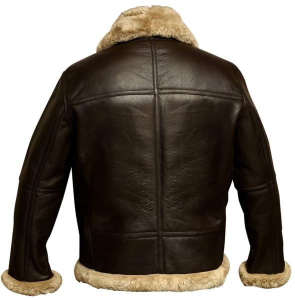 AeroShear™ Veste Aviateur Bombardier B3 en Cuir Véritable avec Doublure en Peau de Mouton