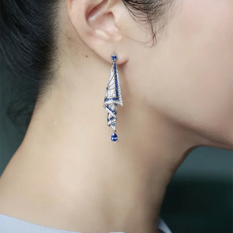 Glamora™ Boucles d’Oreilles Vintage en Argent Sterling 925 avec Pierre Précieuse