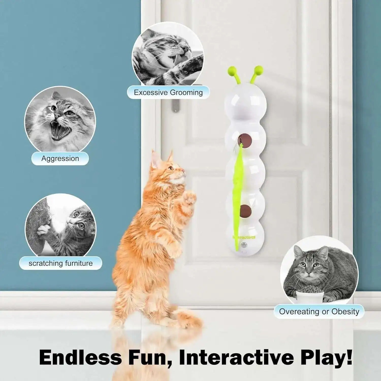 Cling’n’Play™ – Jouet Interactif pour Chat aux Mouvements Sinueux