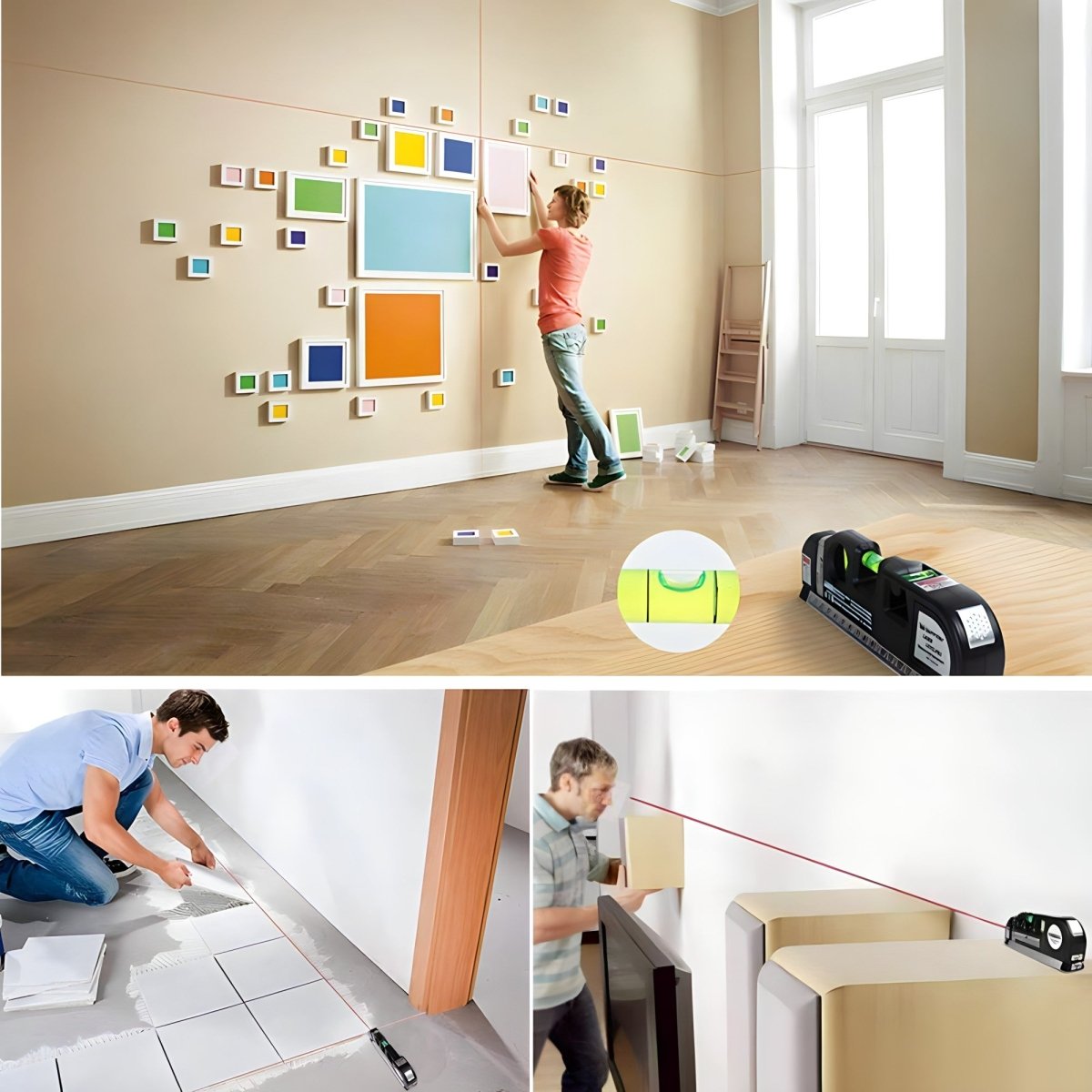 SmartLevel™ Niveau 4-en-1 avec Laser, Règle et Mètre Ruban