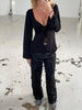 FleurV™ – Blouse Noire Élégante et Chic