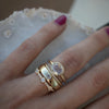Lumiére™ Geometrische Goudkleurige Ringenset met Ronde Zirkoon Kristallen